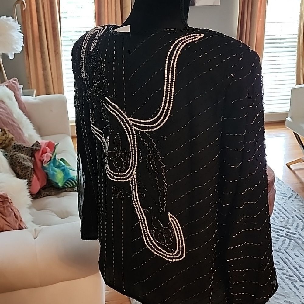 Vintage jewelry queen sequin top sz m - Picture 5 of 12
